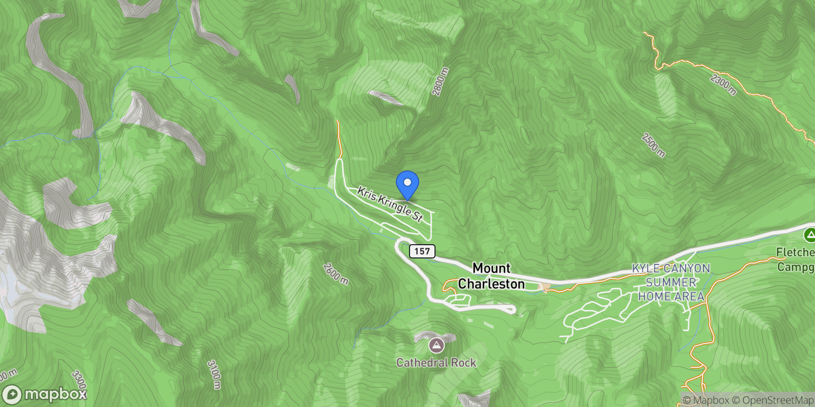 Map showing 4927 Snow White Road, Mount Charleston, Nevada, United States.