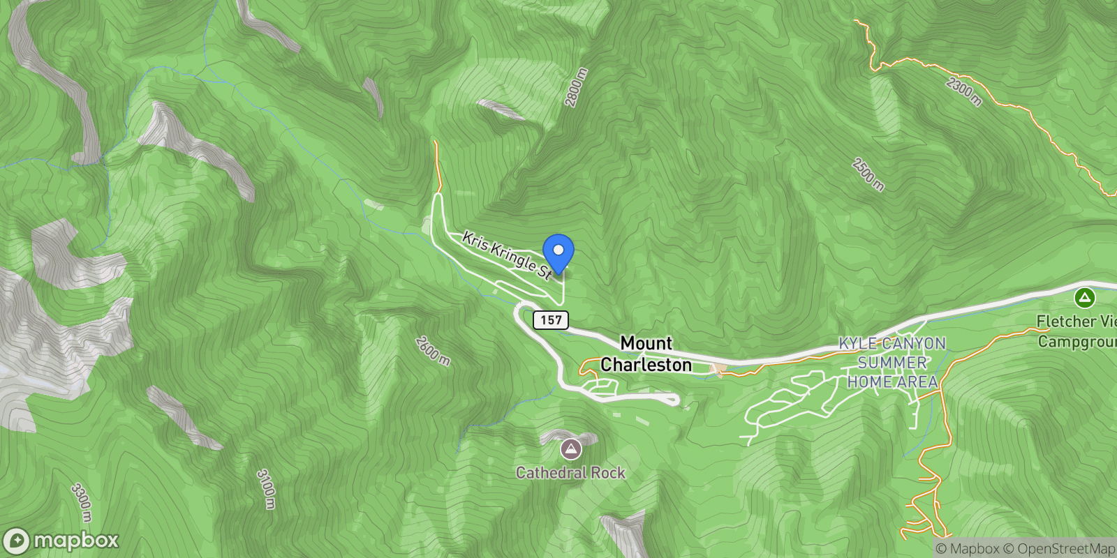 Map showing 276 Seven Dwarfs Road, Mount Charleston, Nevada, United States.