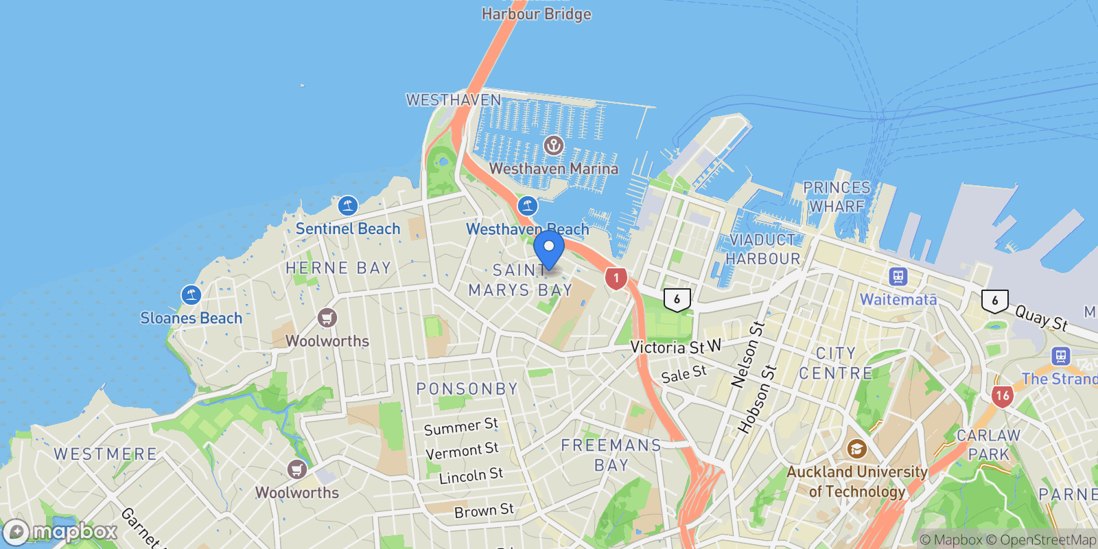 Map showing 16 Dunedin Street, St Marys Bay, Auckland 1011, New Zealand, Auckland, Auckland, New Zealand.