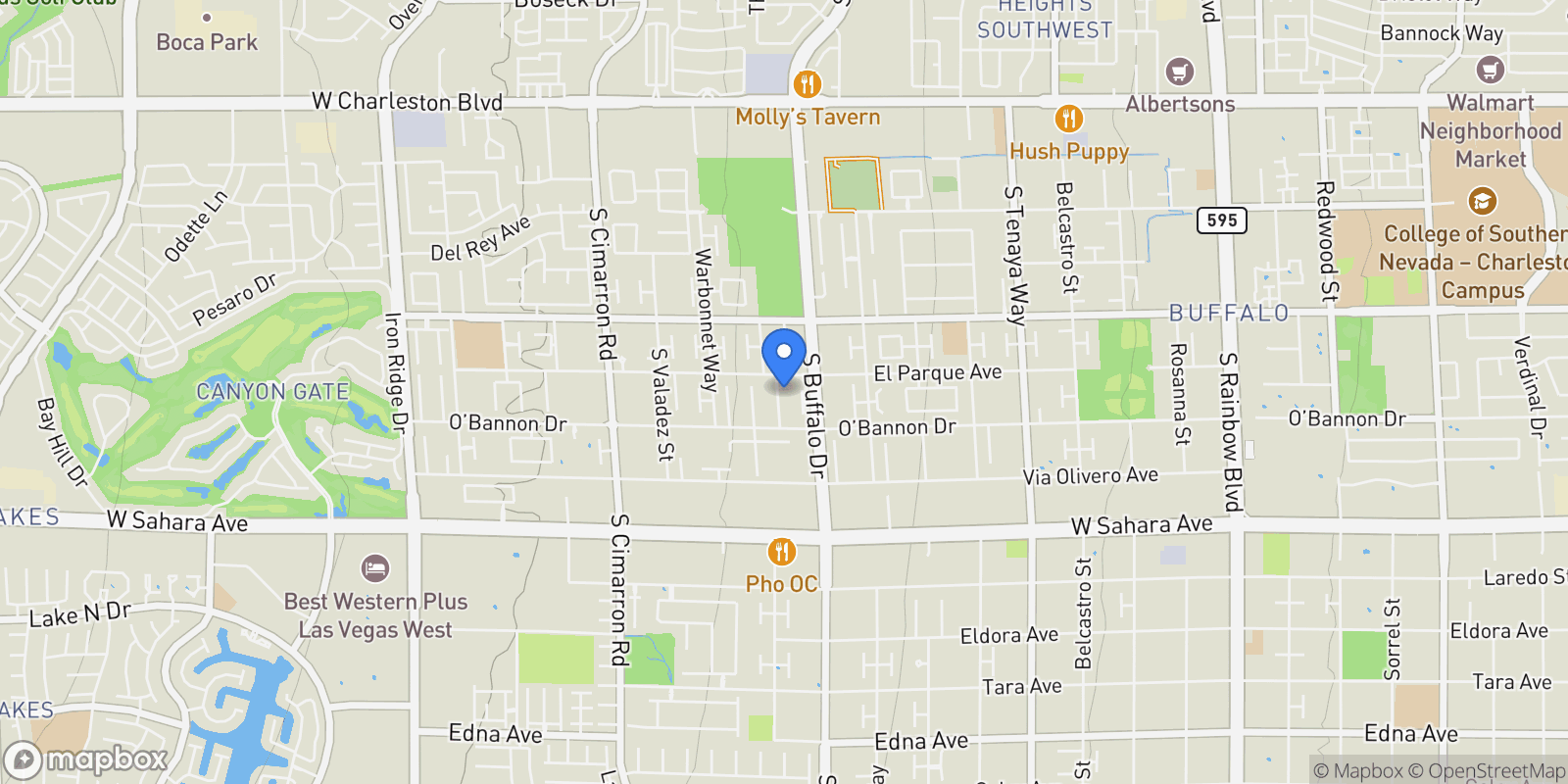 Map showing 2110 Americas Cup Circle, Las Vegas, Nevada, United States.