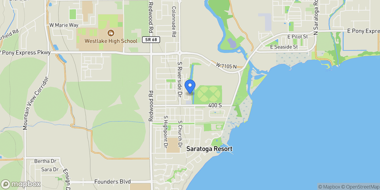 Map showing 324 S HAYES WELL LN, Saratoga Springs, Utah, United States.