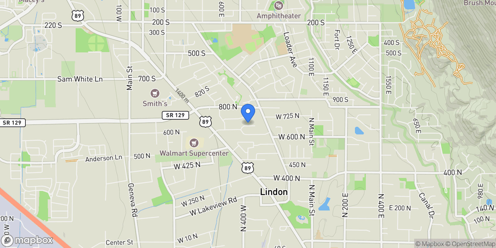 Map showing 346 W 625 N, Lindon, Utah, United States.