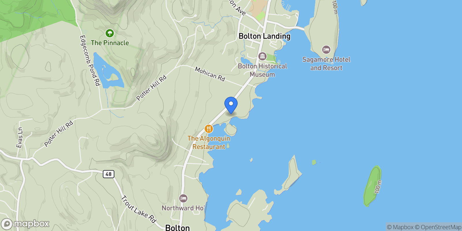 Map showing 4818 Lake Shore Drive, Bolton Landing, NY 12814, Bolton, New York, United States.
