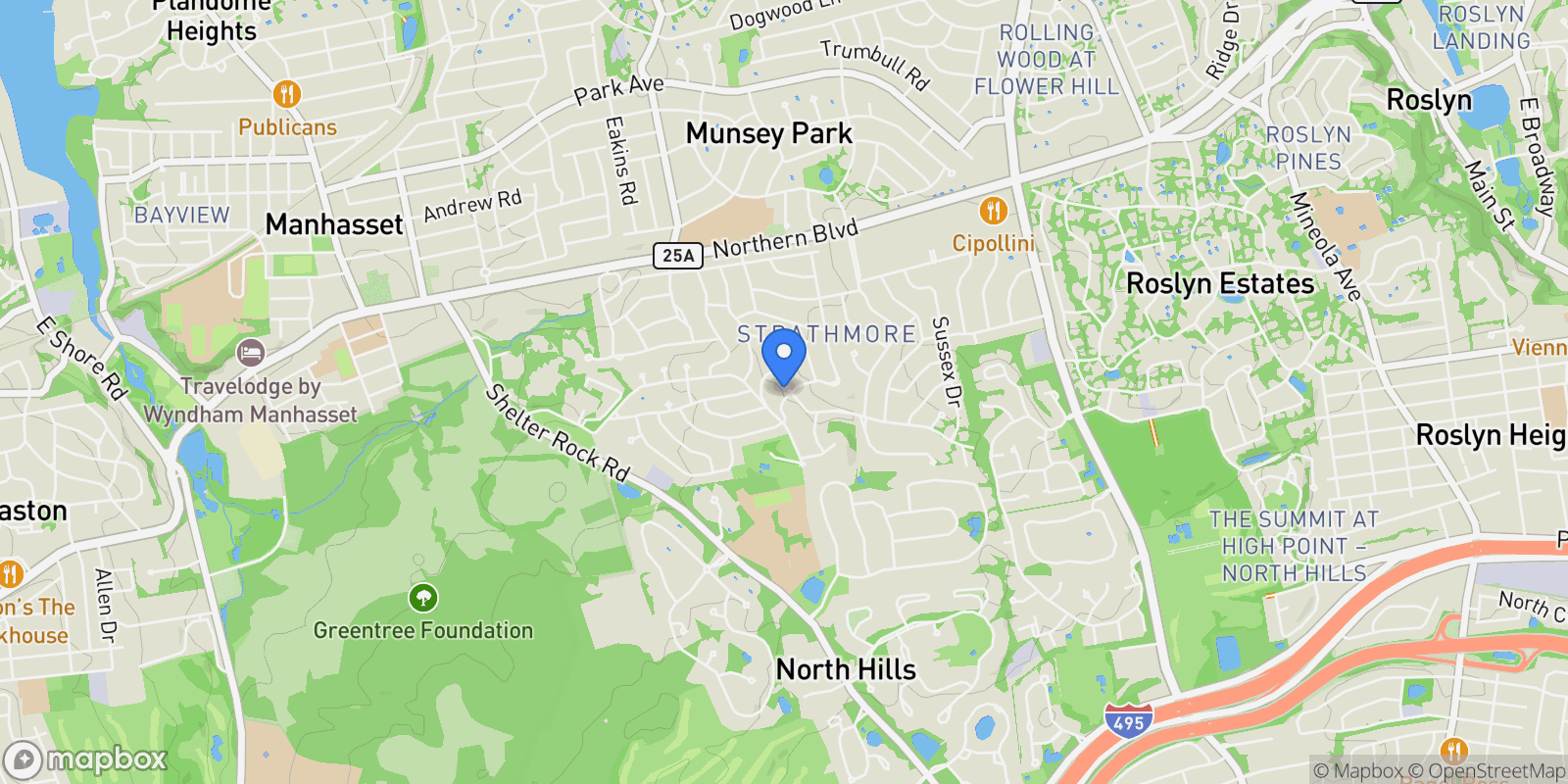 Map showing 207 Mill Spring Road, Manhasset, NY, 11030, USA, Manhasset, New York, United States.