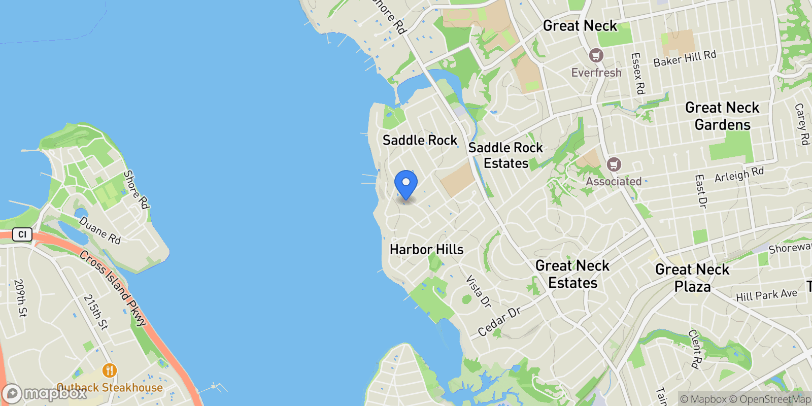 Map showing 50 Gristmill Lane, Great Neck, NY, 11023, USA, Great Neck, New York, United States.