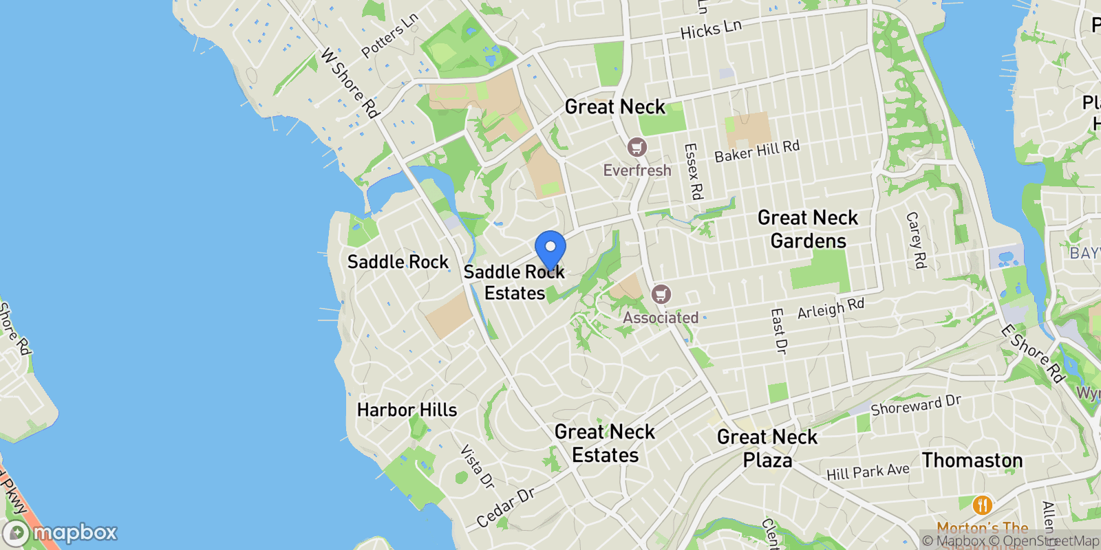 Map showing 11 Brook Lane, Great Neck, NY, 11023, USA, Great Neck, New York, United States.