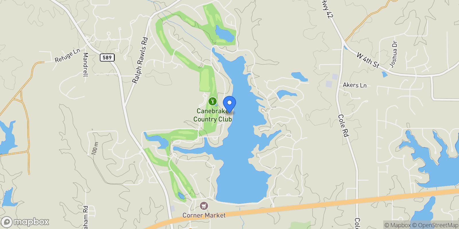 Map showing 213 W Canebrake Blvd., Hattiesburg, MS 39402, Hattiesburg, Mississippi, United States.