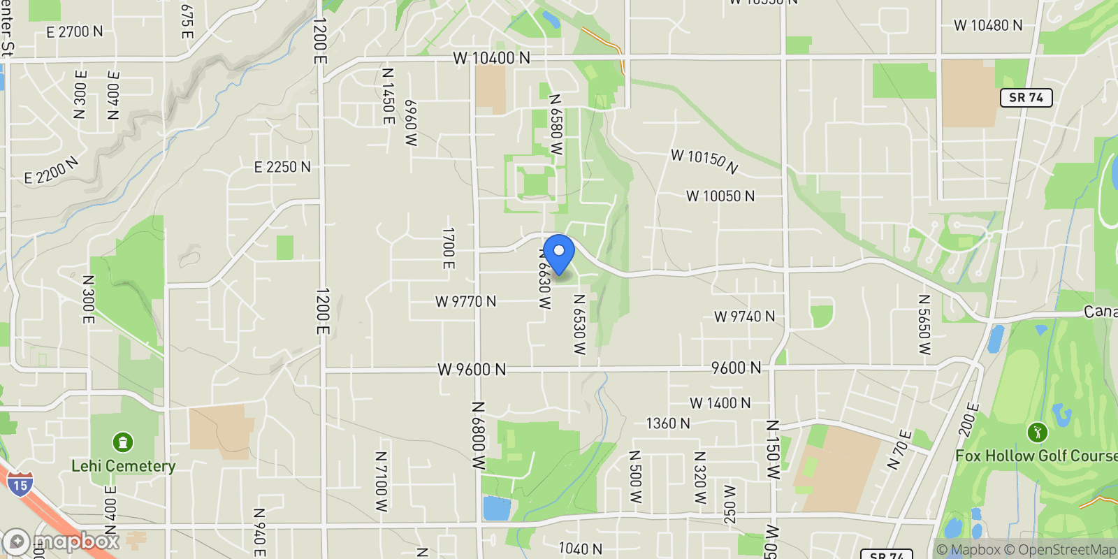 Map showing 6576 W 9810 N, Highland, UT 84003, Highland, Utah, United States.