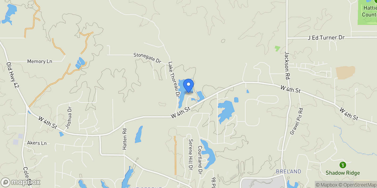 Map showing 51 Spencer Cove, Hattiesburg, MS 39402, Hattiesburg, Mississippi, United States.