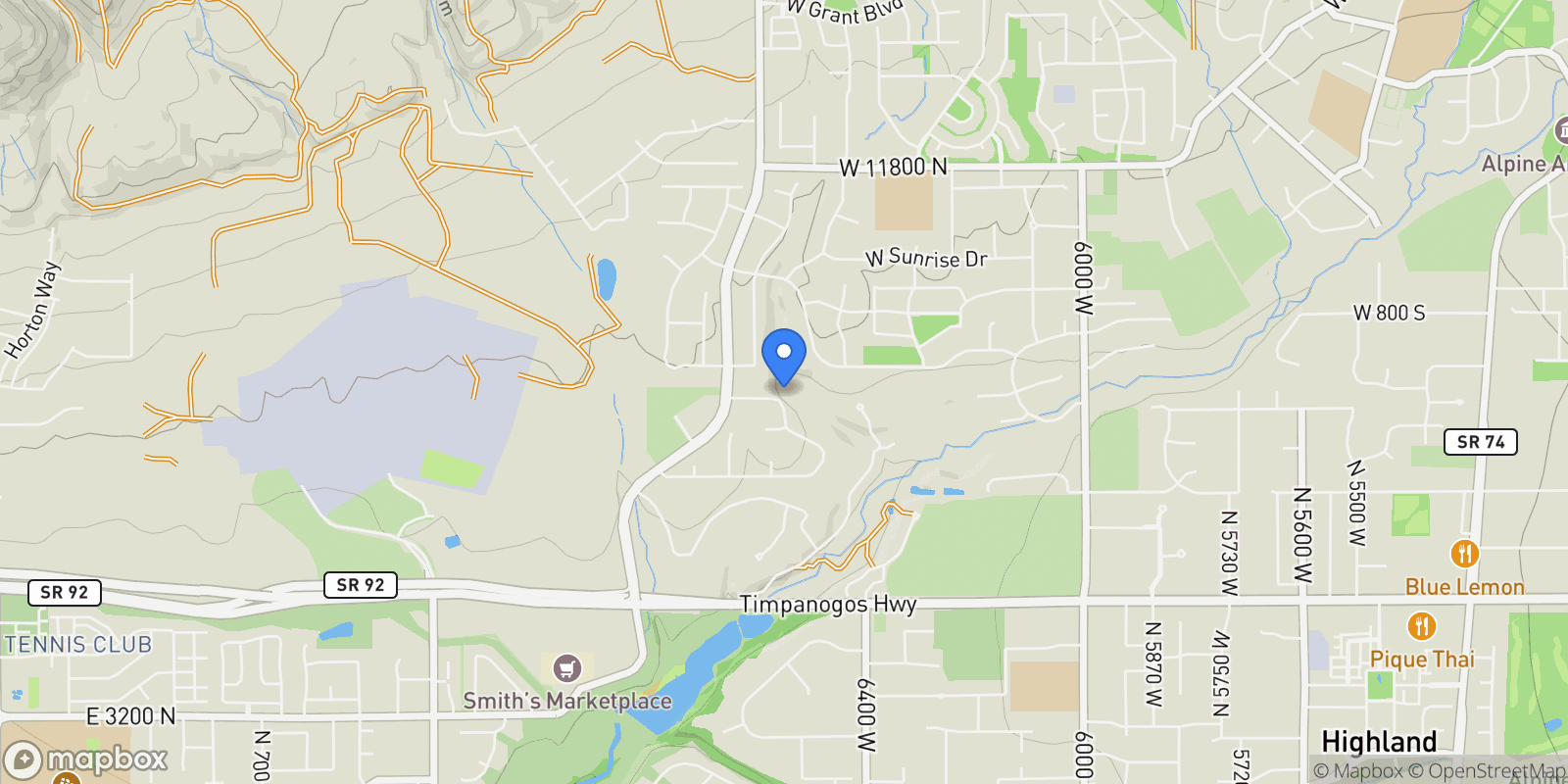 Map showing 6602 W NORMANDY WAY, Highland, UT 84003, Highland, Utah, United States.