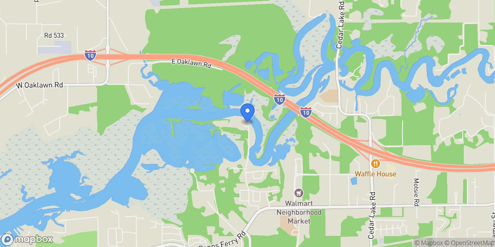Map showing 1099 Campbell Drive, Biloxi, MS 39532, Biloxi, Mississippi, United States.