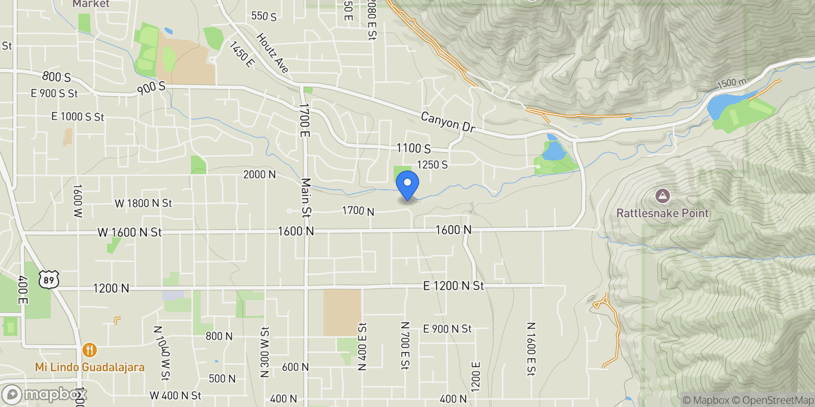 Map showing 695 E 1700 N, Mapleton, UT 84664, Mapleton, Utah, United States.