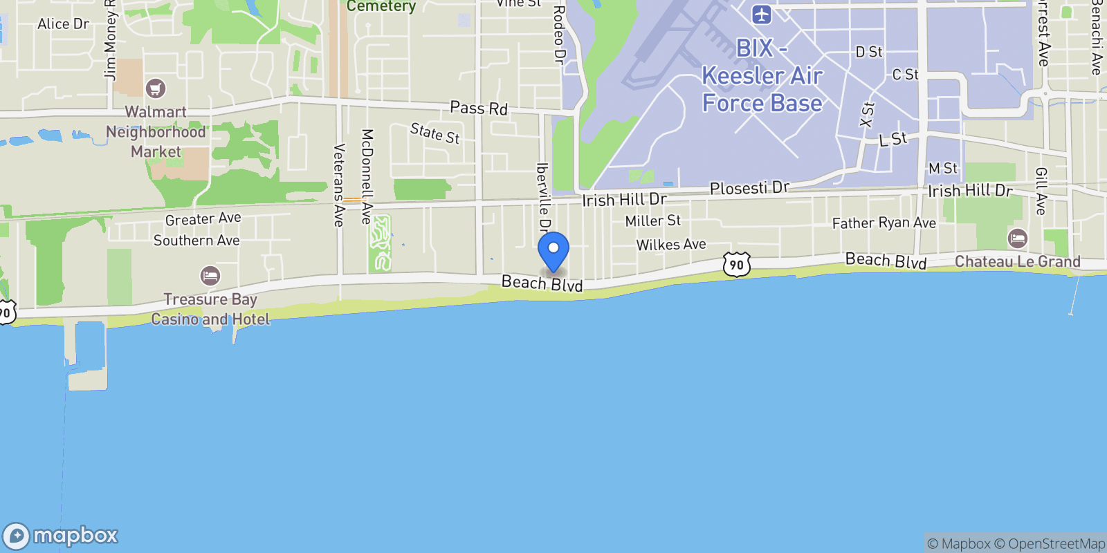 Map showing 1615 Cayman Cove, Biloxi, MS 39531, Biloxi, Mississippi, United States.