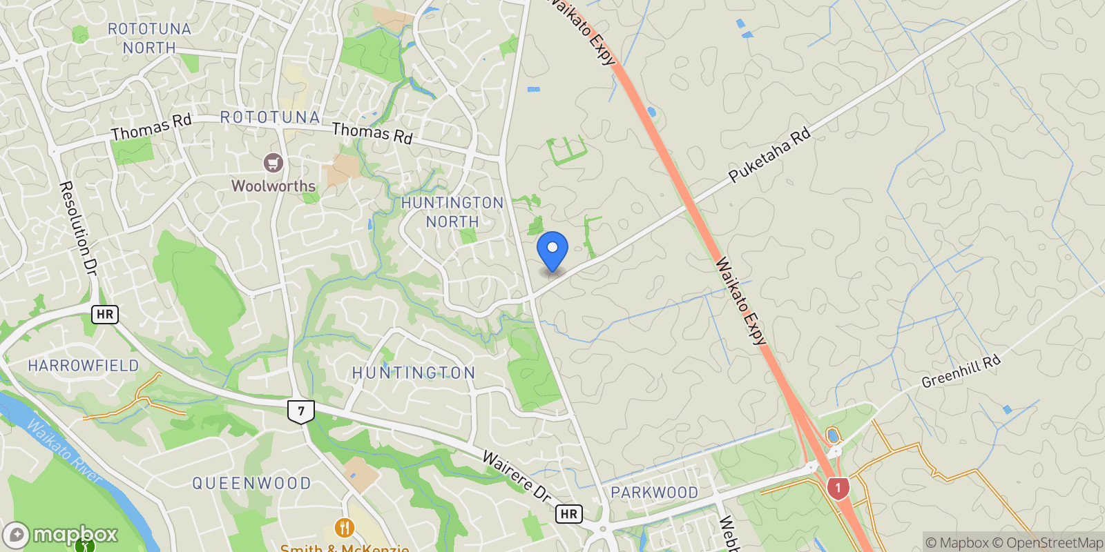 Map showing 17 Puketaha Road, Puketaha, Waikato, New Zealand.
