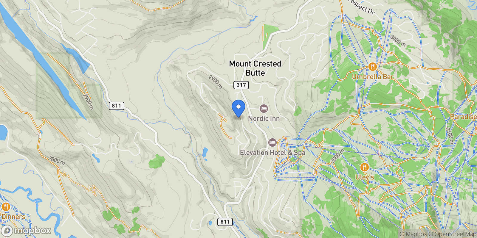 Map showing 17 Marcellina Lane A206 , Mt. Crested Butte, CO 81225, Crested Butte, Colorado, United States.