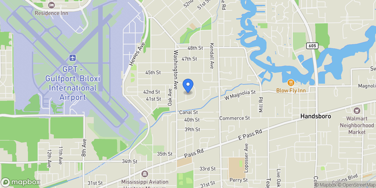 Map showing 4106 Franklin Avenue, Gulfport, MS 39507, Gulfport, Mississippi, United States.