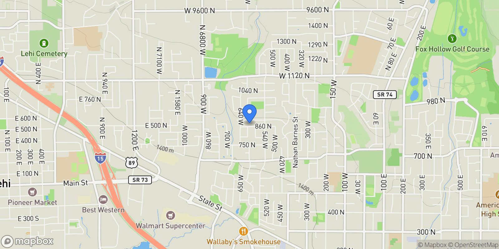 Map showing 602 W 860 N, American Fork, UT 84003, Highland, Utah, United States.
