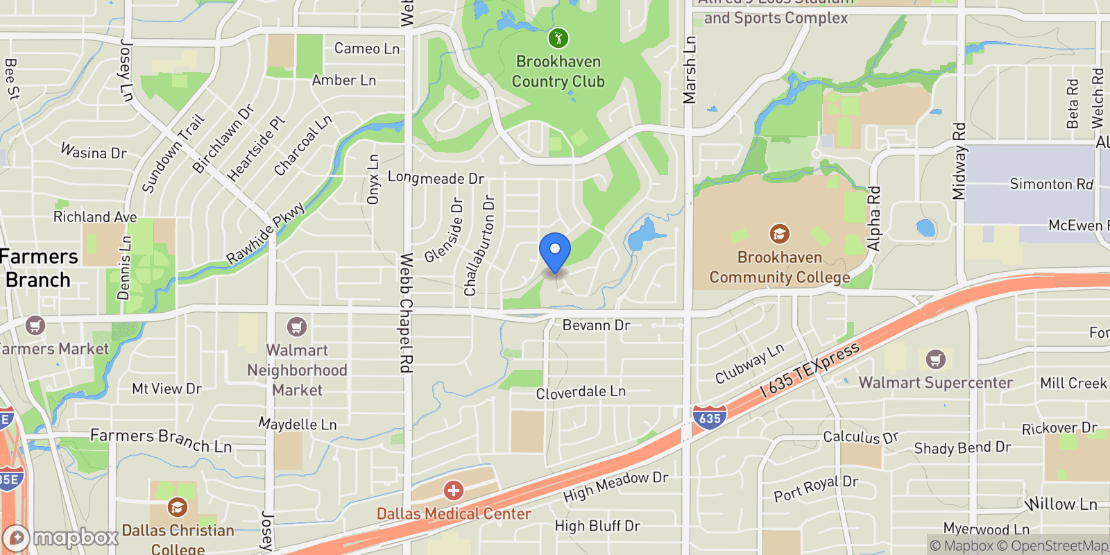Map showing 3507 Brookline Lane , Farmers Branch, TX 75234, Farmers Branch, Texas, United States.
