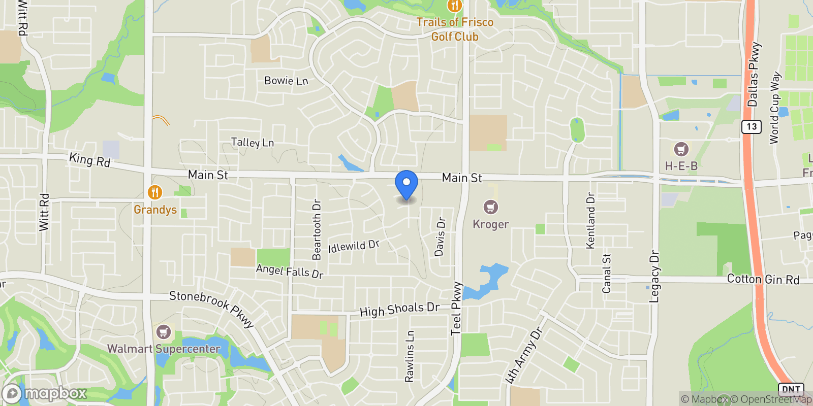 Map showing 2498 Spillway Circle , Frisco, TX 75036, Frisco, Texas, United States.