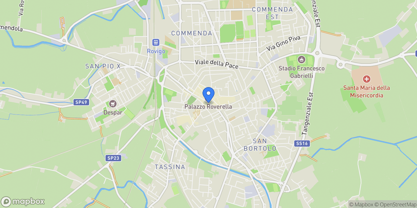 Map showing Piazzale Lionello Caffaratti 11, Sarzano, Veneto, Italy.