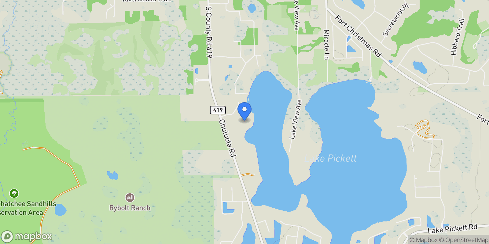 Map showing 4733 CHULUOTA ROAD, ORLANDO, FL 32820, Orlando, Florida, United States.