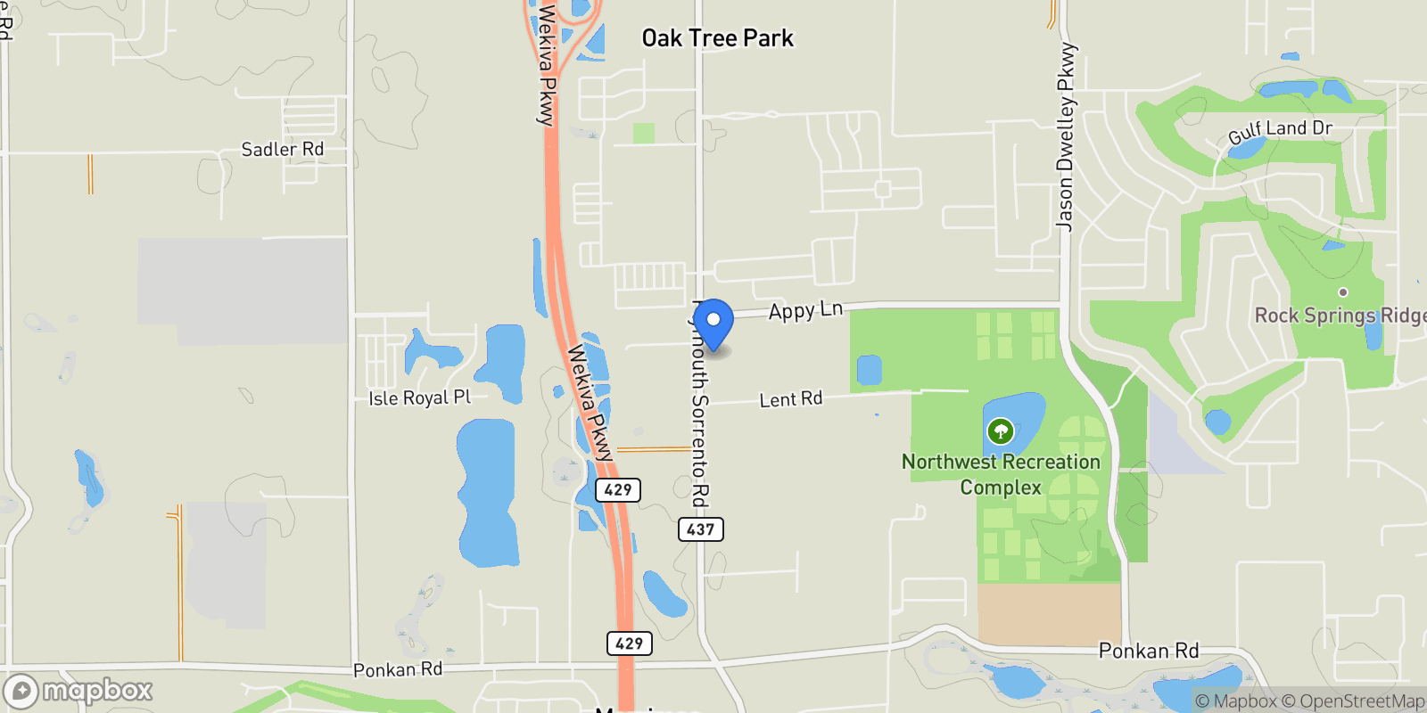 Map showing 3834 WOLVES CREEK PLACE, APOPKA, FL 32712, Apopka, Florida, United States.