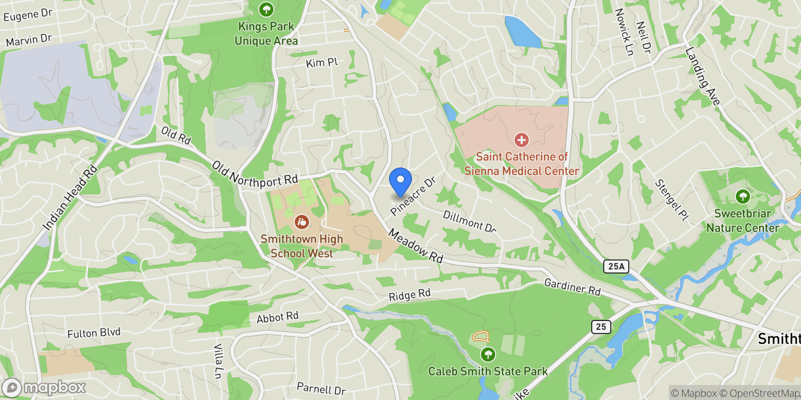 Map showing 18 Pine Acre Drive, Smithtown, NY 11787, Smithtown, New York, United States.