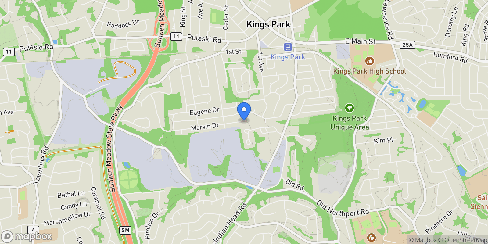 Map showing 12 Gail Court, Kings Park, NY 11754, Kings Park, New York, United States.