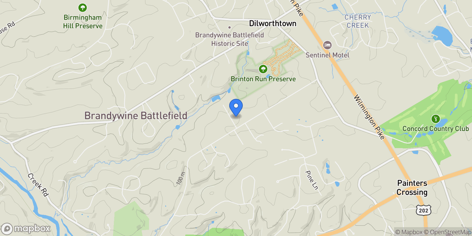 Map showing 3 LAFAYETTE PL PLACE, CHADDS FORD, PA 19317, West Chester, Pennsylvania, United States.
