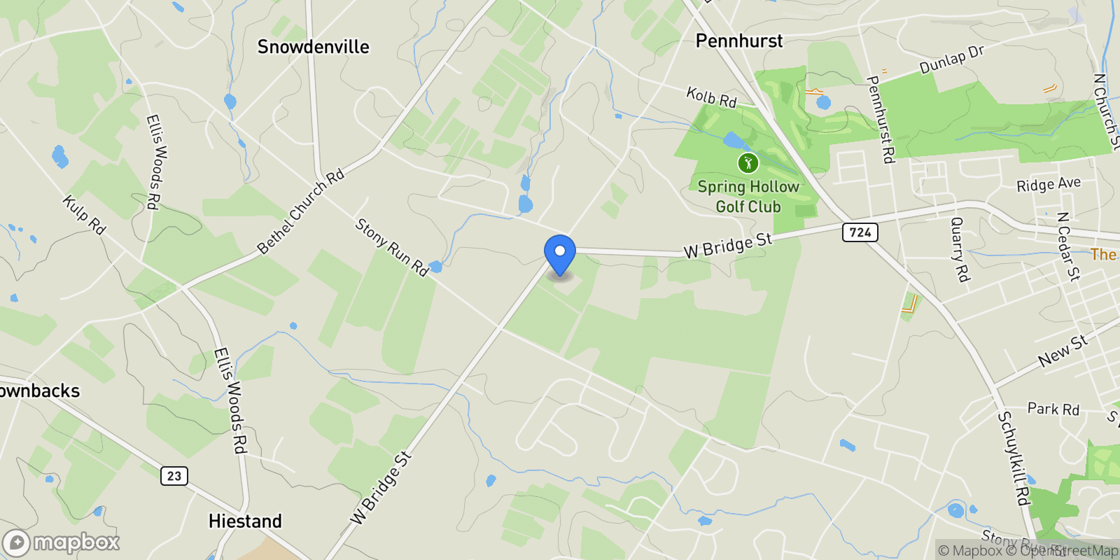 Map showing 1112 W BRIDGE ST STREET, SPRING CITY, PA 19475, Spring City, Pennsylvania, United States.