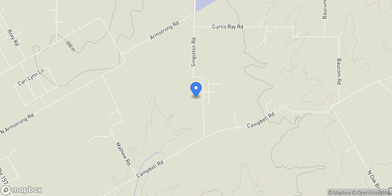 Map showing 10365 Singleton Road, Midlothian, TX 76065, Midlothian, Texas, United States.