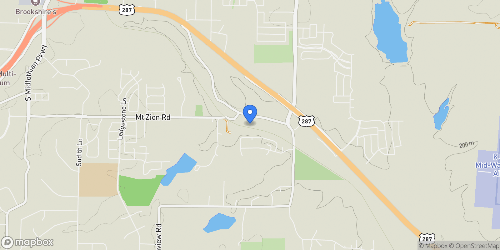 Map showing 3650 Mount Zion Road, Midlothian, TX 76065, Midlothian, Texas, United States.