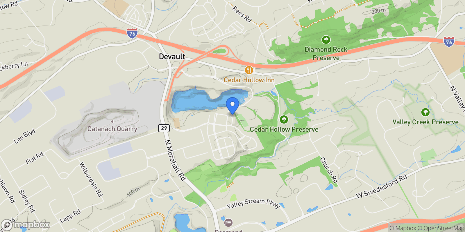 Map showing 625 CLIFF LN LANE, MALVERN, PA 19355, Malvern, Pennsylvania, United States.