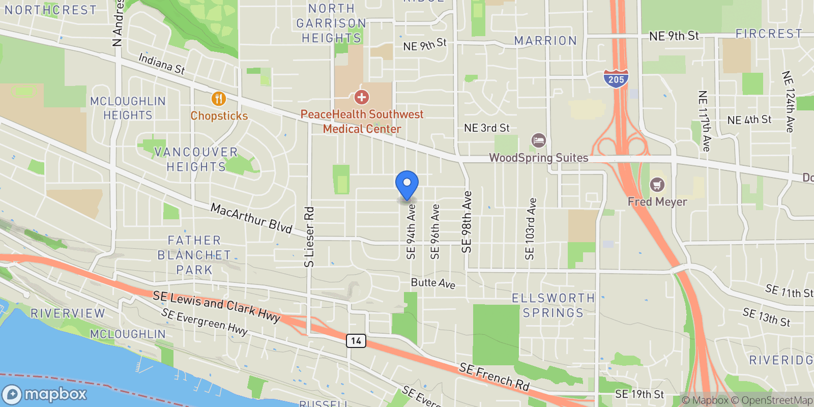Map showing 9301 SILVER STAR AVE , Vancouver, WA 98664, Vancouver, Washington, United States.