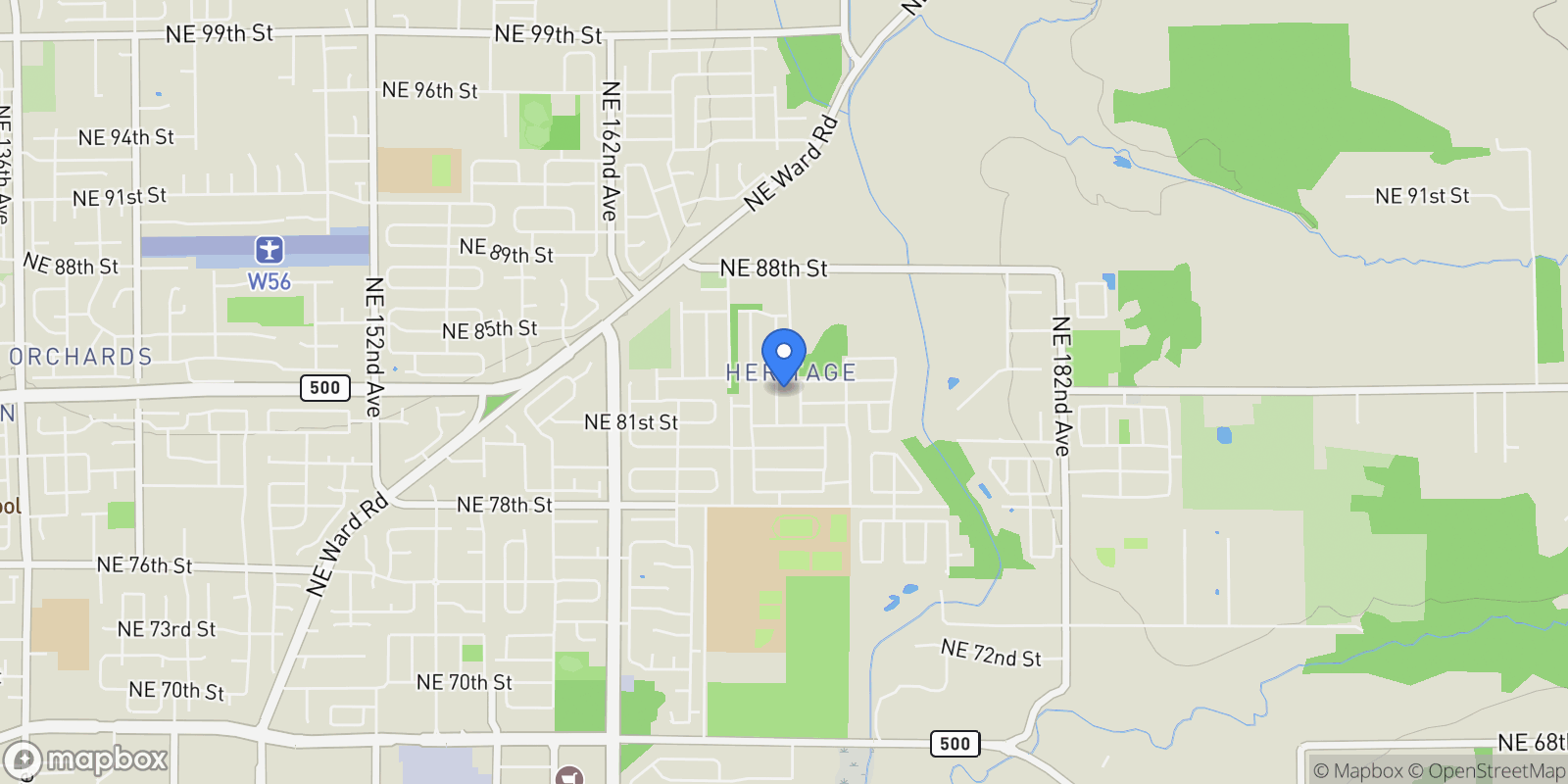 Map showing 8211 NE 168TH PL , Vancouver, WA 98682, Vancouver, Washington, United States.