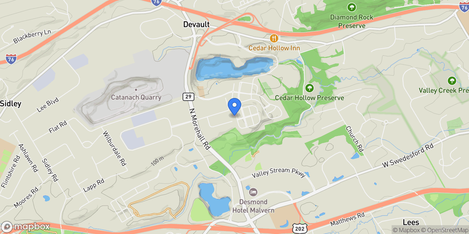 Map showing 322 QUARRY POINT RD ROAD, MALVERN, PA 19355, Malvern, Pennsylvania, United States.