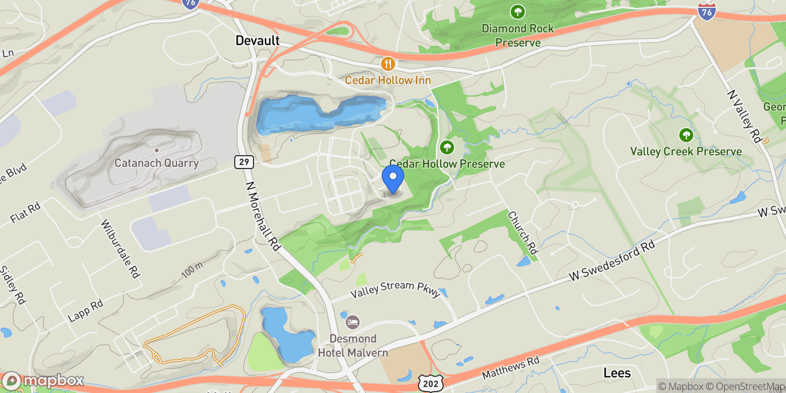 Map showing 708 STONECLIFFE RD ROAD, MALVERN, PA 19355, Malvern, Pennsylvania, United States.