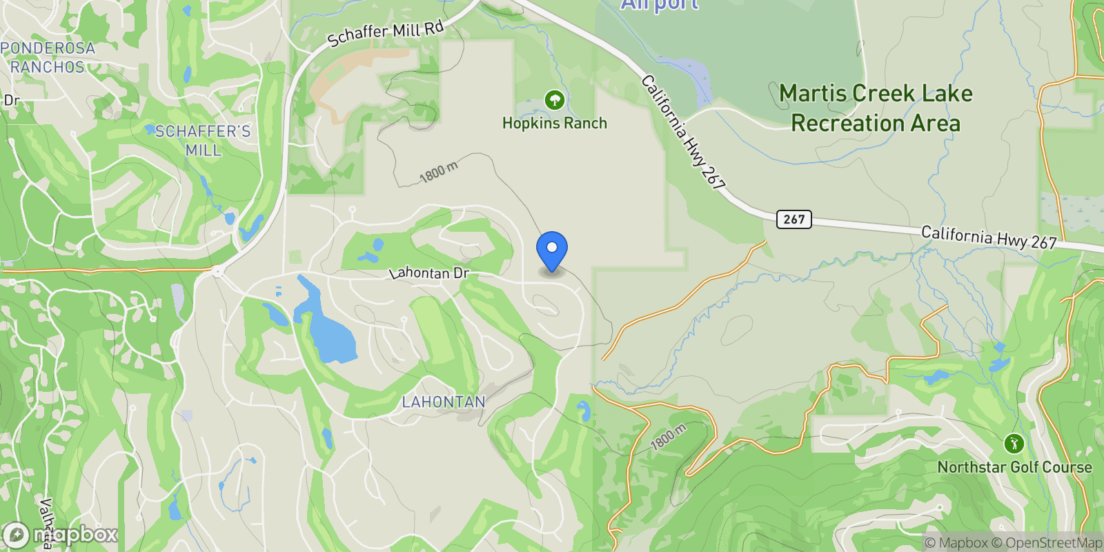 Map showing 7445 Lahontan Drive , Truckee, CA 96161, Truckee, California, United States.