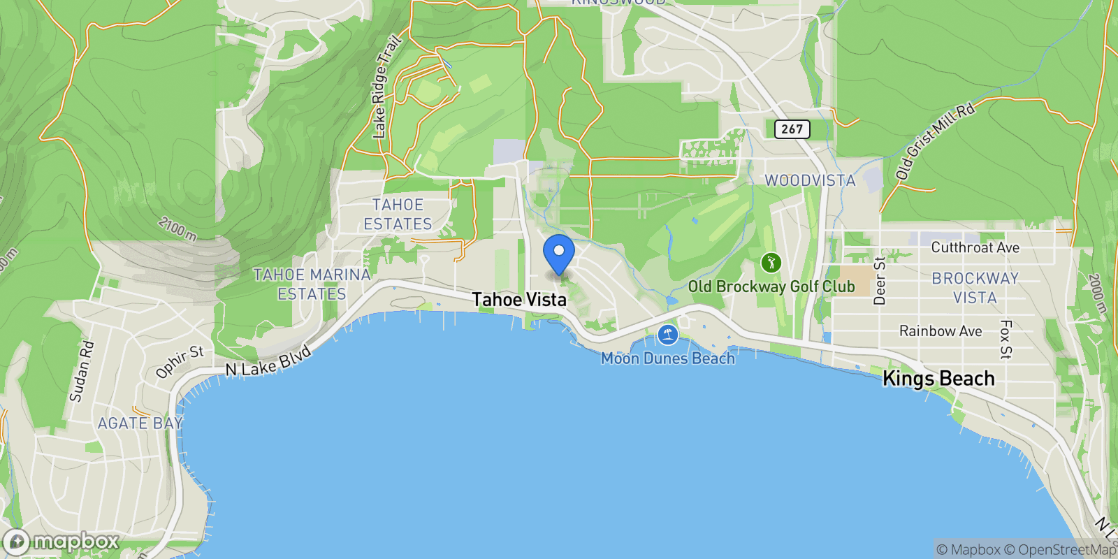 Map showing 288 W Agatam Avenue, Tahoe Vista, CA 96148, Kings Beach, California, United States.