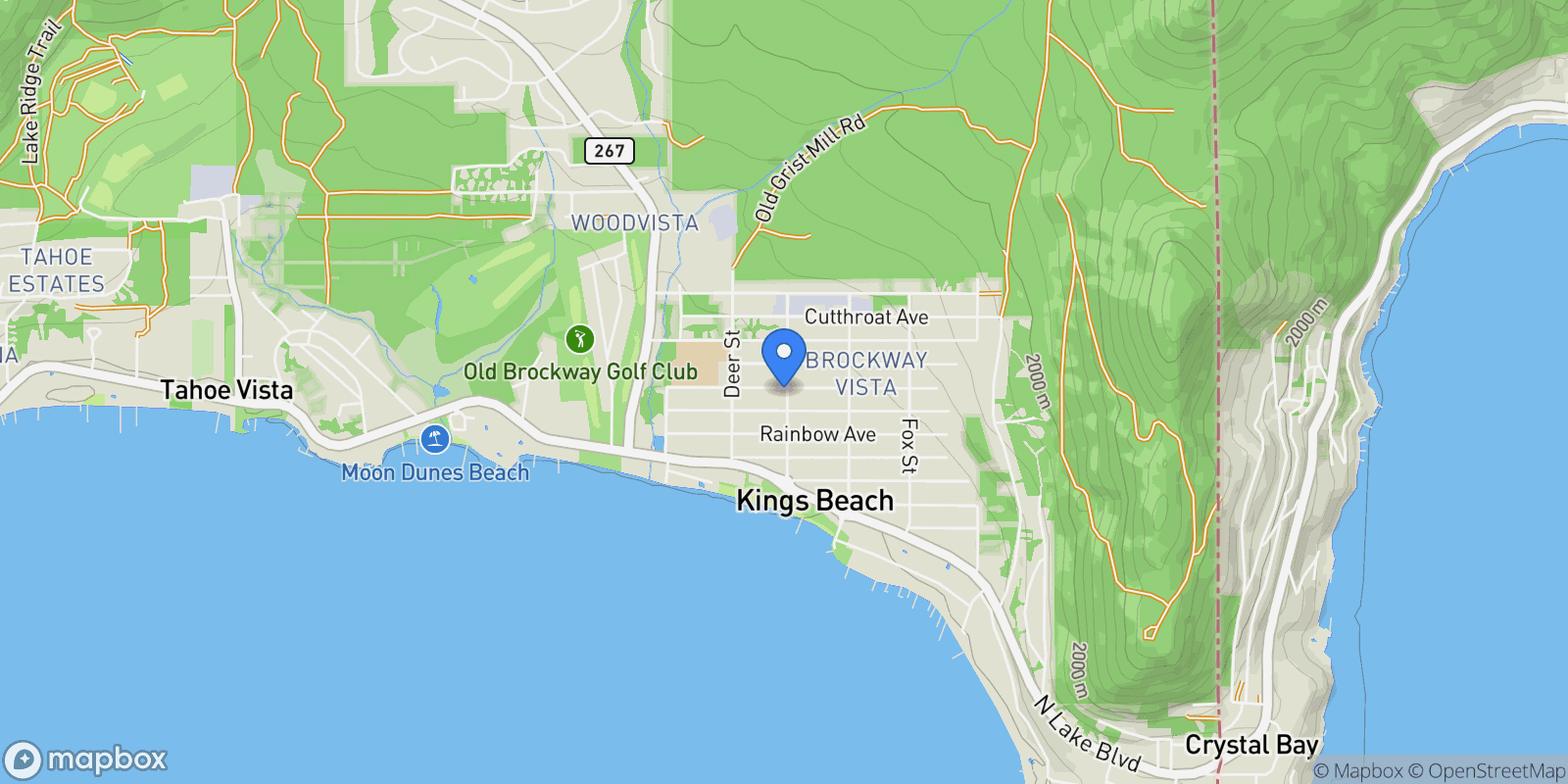 Map showing 441 Bear Street 8396 Steelhead Avenue, Kings Beach, CA 96143, Kings Beach, California, United States.