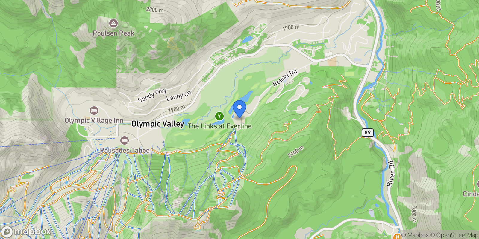 Map showing 400 Resort Road #958, Olympic Valley, CA 96146, Olympic Valley, California, United States.
