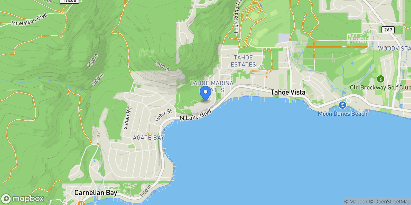 Map showing 200 Rim Dr., Tahoe Vista, CA 96148, Carnelian Bay, California, United States.