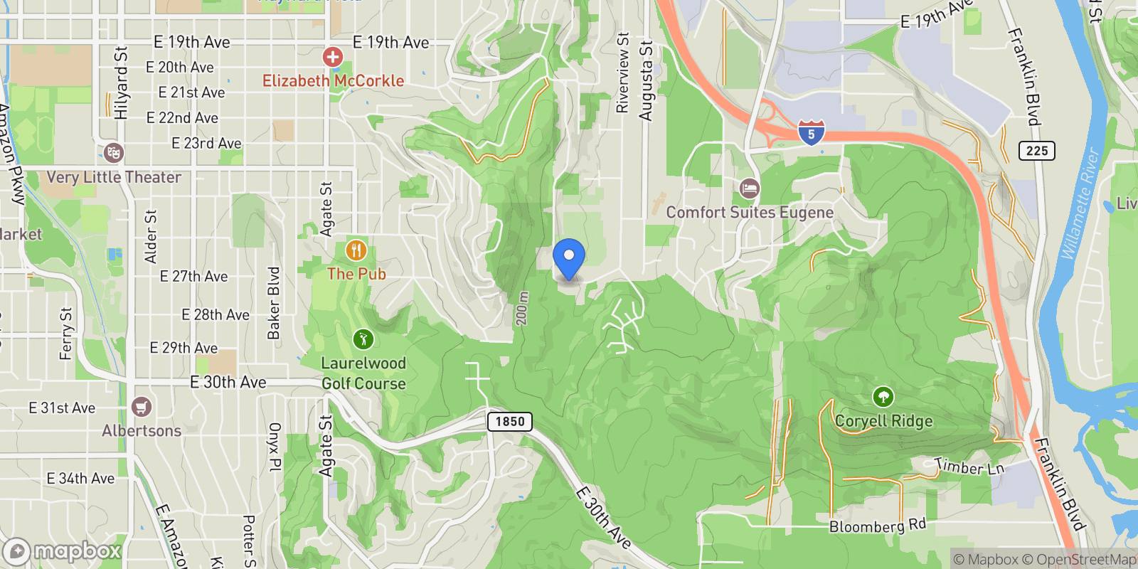 Map showing 2984 Floral Hill Dr, Eugene, OR 97403, Eugene, Oregon, United States.