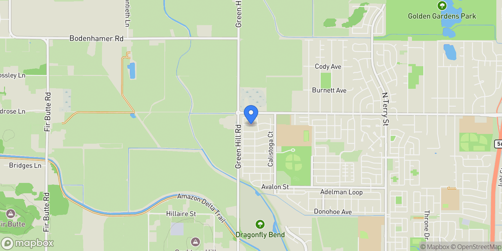 Map showing 6023 Mondavi Ln, Eugene, OR 97402, Eugene, Oregon, United States.