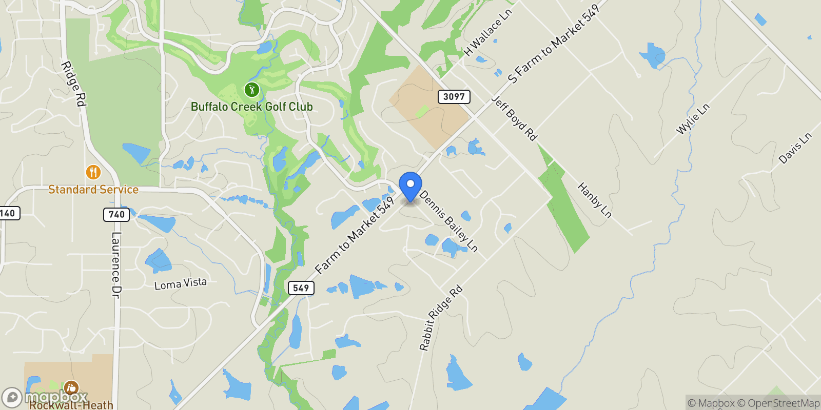 Map showing 332 Longview Place, Heath, TX 75032, Heath, Texas, United States.