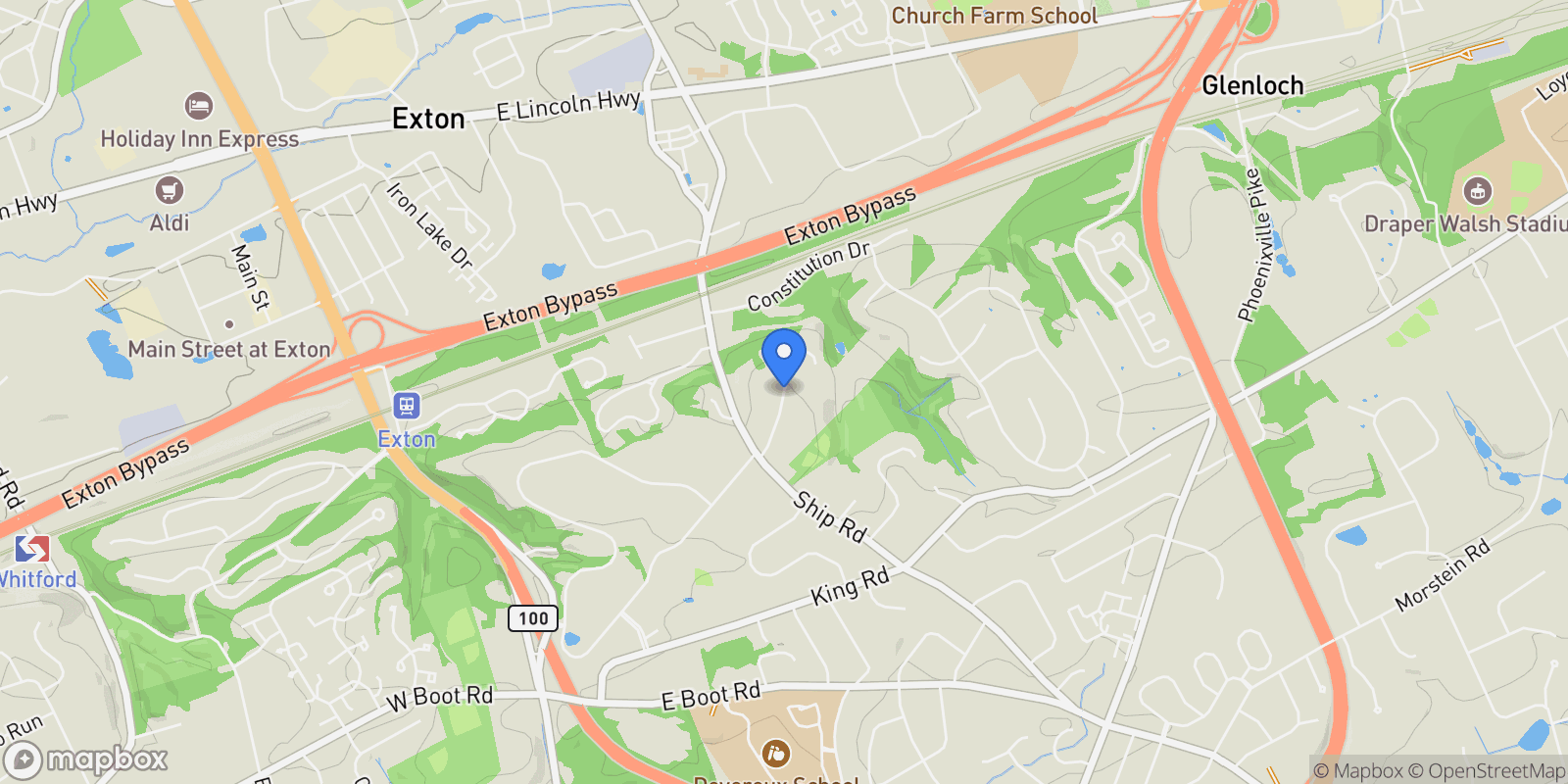 Map showing 1404 TIMBER MILL LANE, WEST CHESTER, PA 19380, West Chester, Pennsylvania, United States.