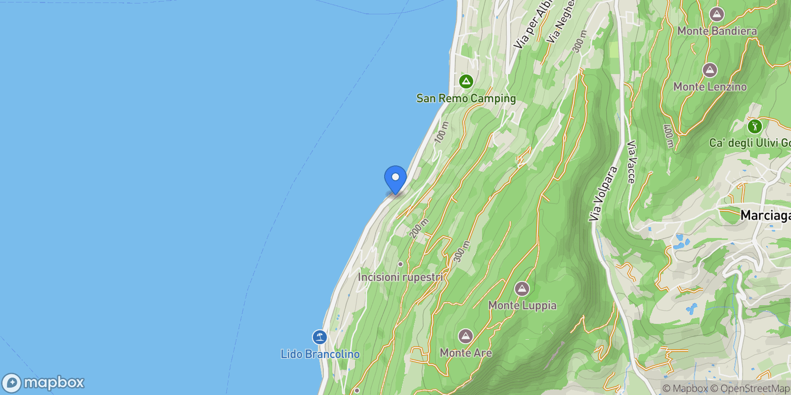 Map showing Località Brancolino, Torri del Benaco, Veneto, Italy.