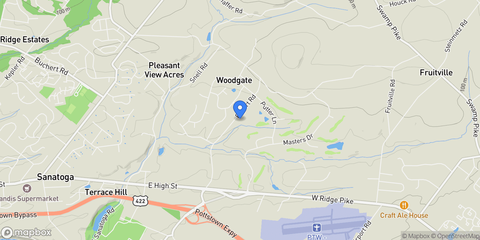 Map showing 1180 RUPERT RD ROAD, POTTSTOWN, PA 19464, Pottstown, Pennsylvania, United States.