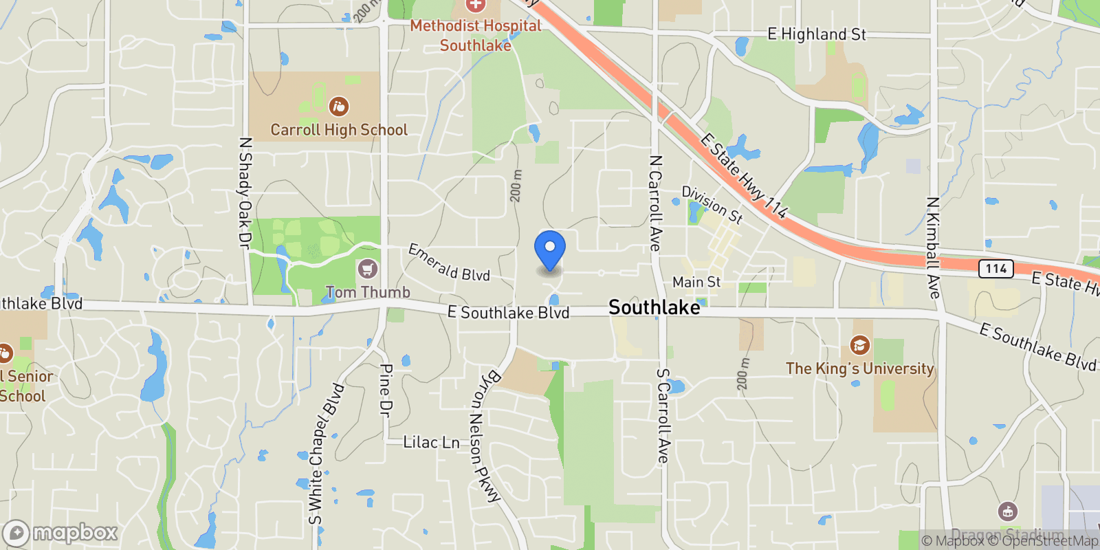 Map showing 2401 Lower Brook Court, Southlake, TX 76092, Grapevine, Texas, United States.