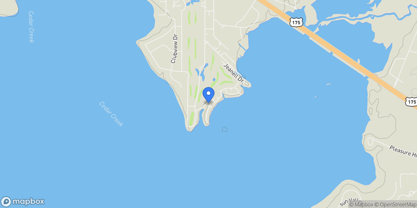 Map showing 18476 Marina Dr, Kemp, TX 75143, Tool, Texas, United States.